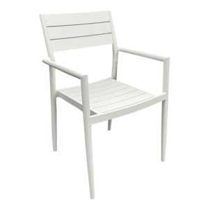 Sedia con Braccioli Impilabile Elite in Alluminio Talenti - Bianco