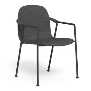 Sedia con Braccioli Coral in Alluminio e Tessuto Talenti - Antracite