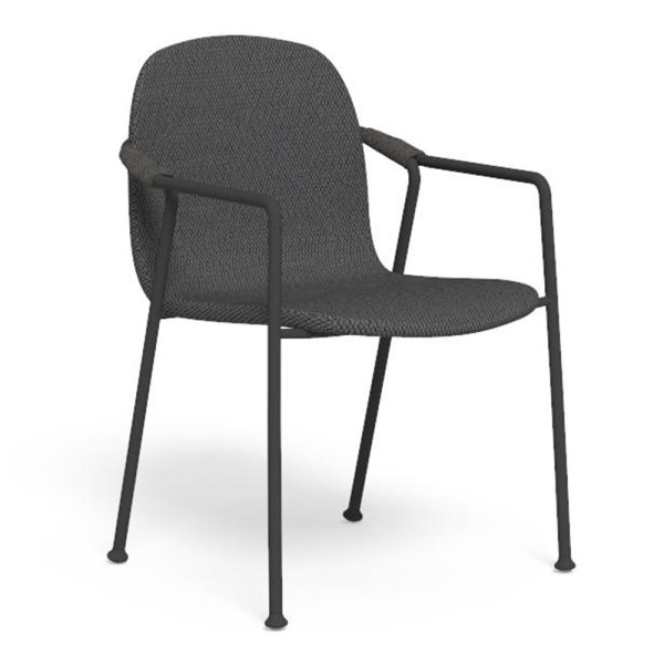 Sedia con Braccioli Coral in Alluminio e Tessuto Talenti - Antracite