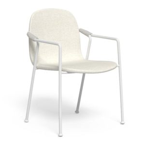Sedia con Braccioli Coral in Alluminio e Tessuto Talenti - Bianco