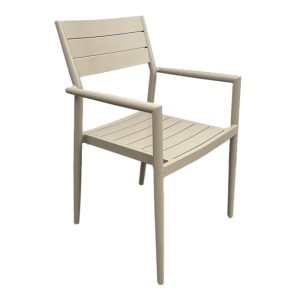 Sedia con Braccioli Impilabile Elite in Alluminio Talenti - Tortora