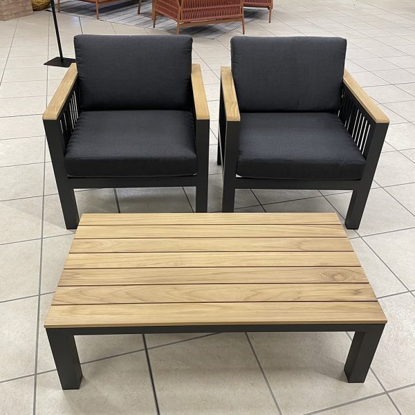 Salotto da Esterno Alaska in Alluminio e Teak Giardinia Outdoor - Antracite - immagine 3