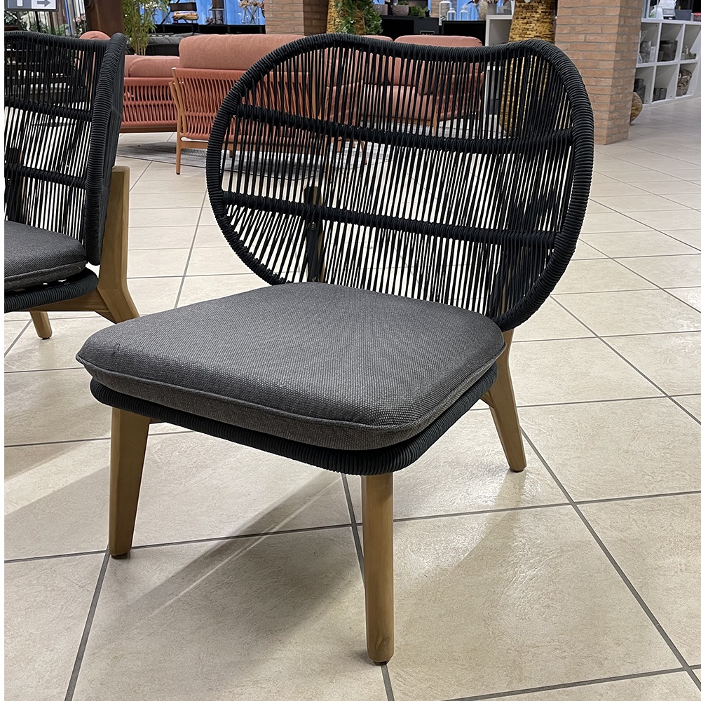 Salotto da Esterno Spoleto in Alluminio e Legno Giardinia Outdoor - Antracite - immagine 4