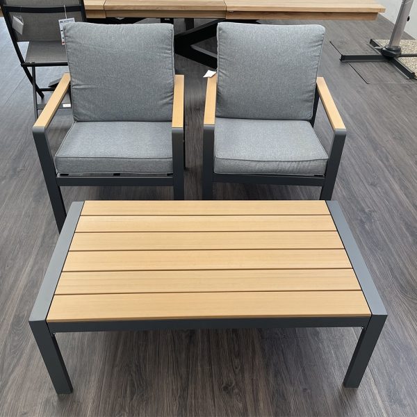 Salotto da Esterno Positano in Alluminio e Polywood Giardinia Outdoor - Antracite - immagine 3