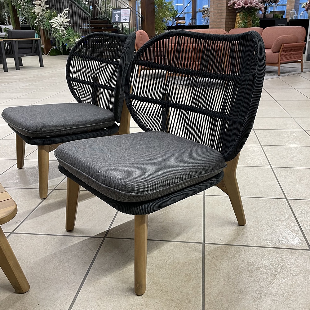 Salotto da Esterno Spoleto in Alluminio e Legno Giardinia Outdoor - Antracite - immagine 5