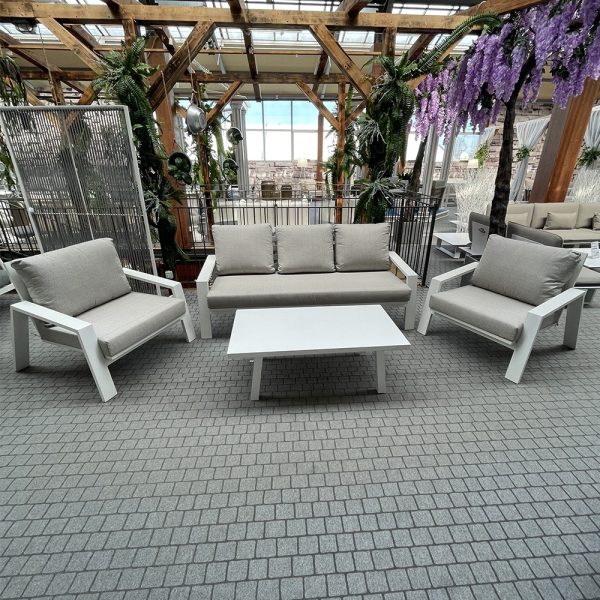 Salotto da Esterno Madrid in Alluminio Giardinia Outdoor - Bianco - immagine 2