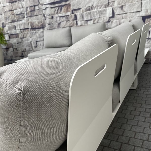 Salotto da Esterno Angolare Mestre in Alluminio Giardinia Outdoor - Bianco - immagine 3