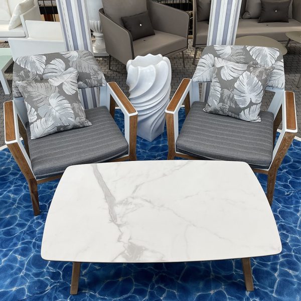 Salotto da Esterno Sheldon in Alluminio e Teak Higold - Bianco - immagine 3