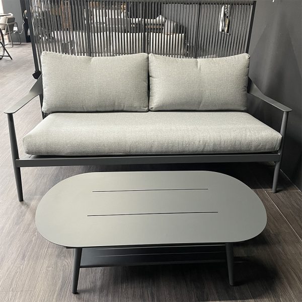 Salotto da Esterno Clay in Alluminio Giardinia Outdoor - Antracite - immagine 5