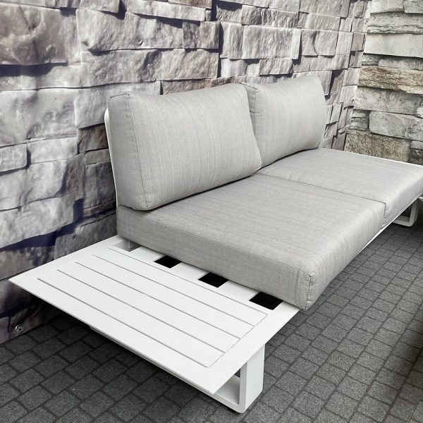 Salotto da Esterno Angolare Mestre in Alluminio Giardinia Outdoor - Bianco - immagine 2