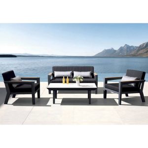 Salotto da Esterno Champion in Alluminio Higold - Nero