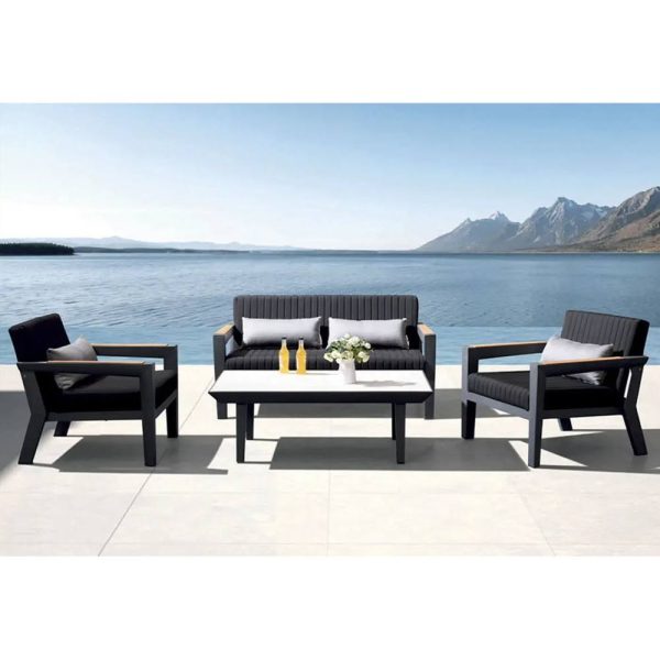 Salotto da Esterno Champion in Alluminio Higold - Nero