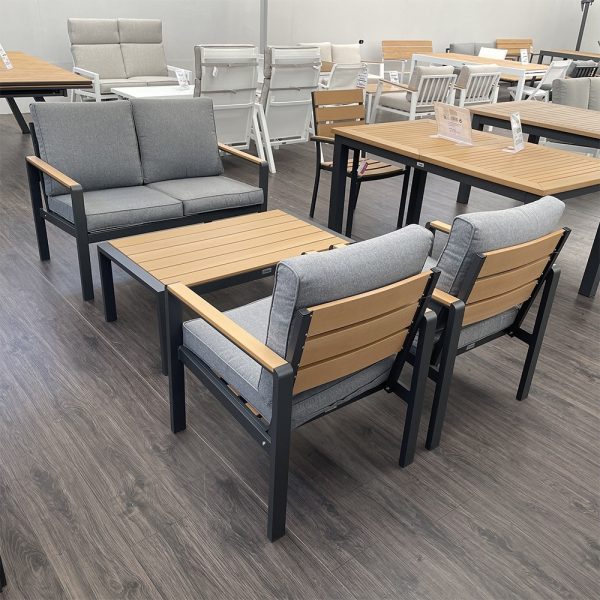 Salotto da Esterno Positano in Alluminio e Polywood Giardinia Outdoor - Antracite