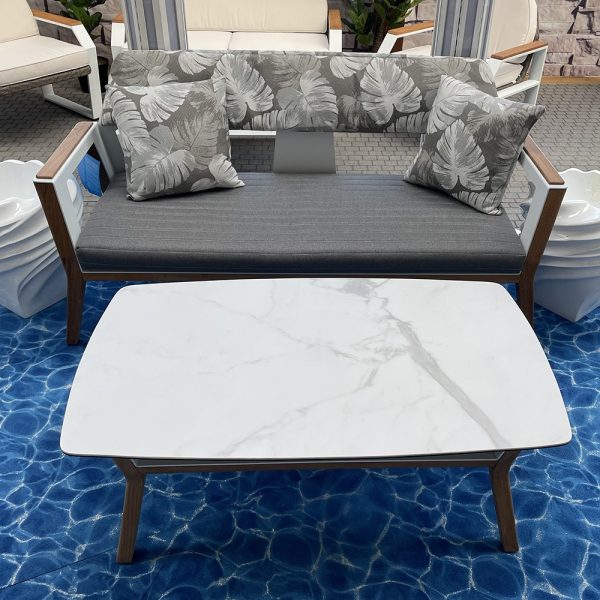 Salotto da Esterno Sheldon in Alluminio e Teak Higold - Bianco - immagine 2