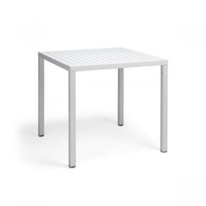 Tavolo Cube in Alluminio e Resina, 80 x 80 cm Nardi - Bianco