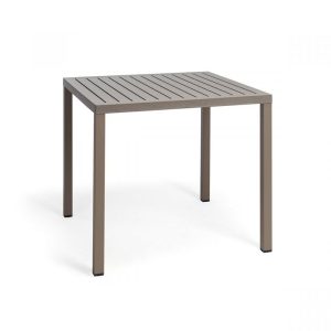 Tavolo Cube in Alluminio e Resina, 80 x 80 cm Nardi - Tortora