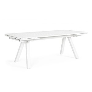 Tavolo Allungabile Crozet in Alluminio, 206/296 x 100 cm Bizzotto - Bianco