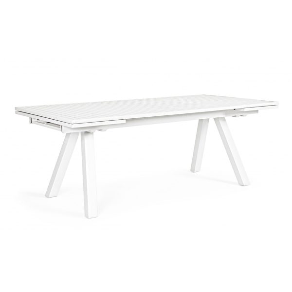 Tavolo Allungabile Crozet in Alluminio, 206/296 x 100 cm Bizzotto - Bianco