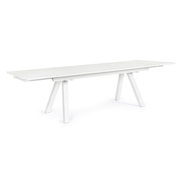 Tavolo Allungabile Crozet in Alluminio, 206/296 x 100 cm Bizzotto - Bianco - immagine 2