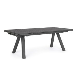 Tavolo Allungabile Crozet in Alluminio, 206/296 x 100 cm Bizzotto - Antracite