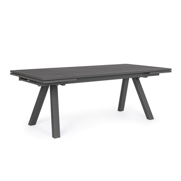 Tavolo Allungabile Crozet in Alluminio, 206/296 x 100 cm Bizzotto - Antracite