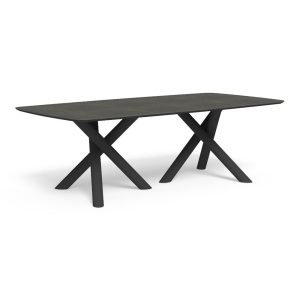 Tavolo Coral in Alluminio e Gres Porcellanato, 240 x 120 cm Talenti - Antracite