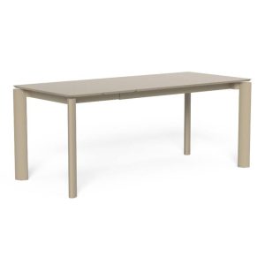 Tavolo Allungabile Milo in Alluminio, 120/180 x 80 cm Talenti - Tortora