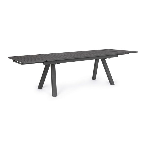 Tavolo Allungabile Crozet in Alluminio, 206/296 x 100 cm Bizzotto - Antracite - immagine 2