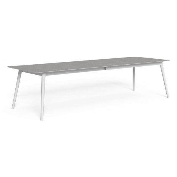 Tavolo Allungabile Moon in Alluminio e Ceramica, 240/300 x 100 cm Talenti - Bianco