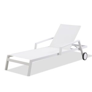 Lettino Prendisole Madrid in Alluminio e Textilene Giardinia Outdoor
