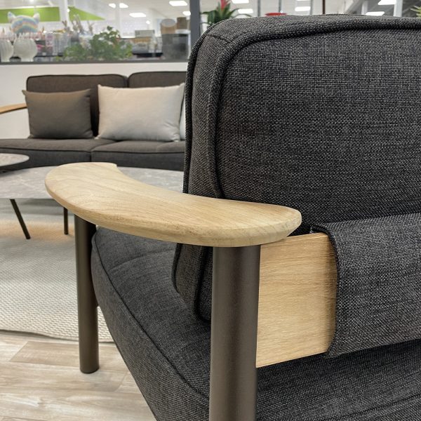 Salotto da Esterno Twins ALU in Alluminio e Teak Emu - Nero - immagine 3