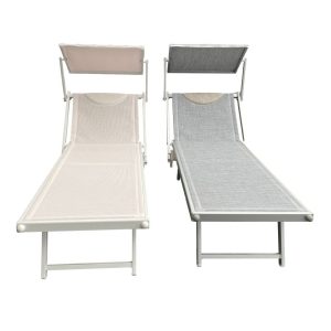 Lettino Prendisole Professionale Italia in Alluminio e Textilene Mv Outdoor
