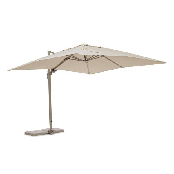 Ombrellone Retrattile Basculante Saragozza in Alluminio, 300 x 300 cm Bizzotto – Sabbia