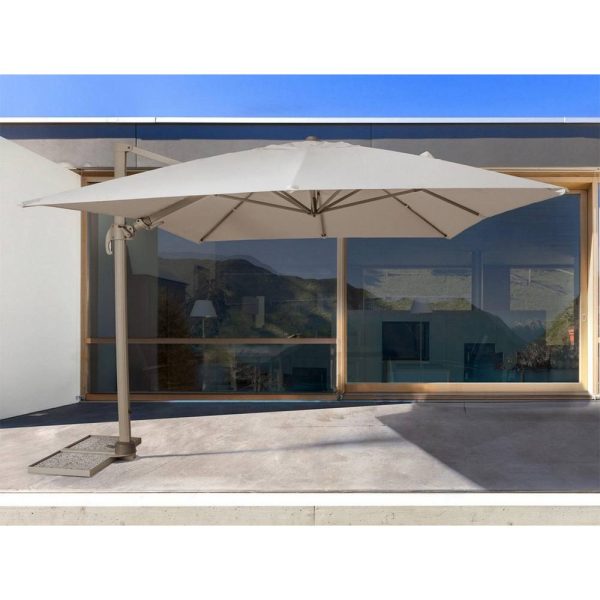 Ombrellone Retrattile Basculante Saragozza in Alluminio, 300 x 400 cm Bizzotto - Sabbia - immagine 5