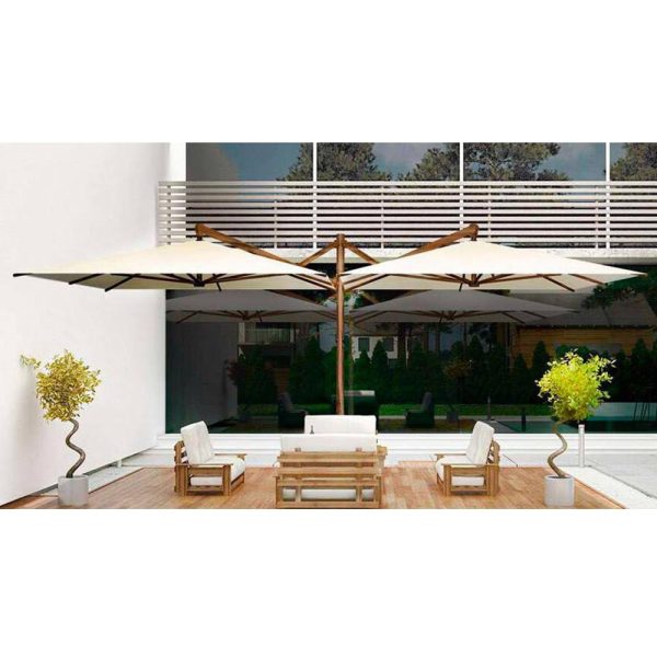 Ombrellone Retrattile Doppio Bismark in Alluminio, 300 x 600 cm MV Outdoor - immagine 2