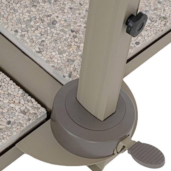 Ombrellone Retrattile Basculante Saragozza in Alluminio, 300 x 300 cm Bizzotto – Sabbia - immagine 3