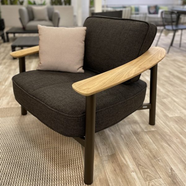 Salotto da Esterno Twins ALU in Alluminio e Teak Emu - Nero - immagine 2