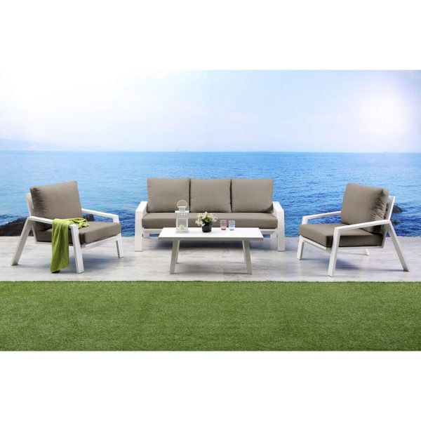 Salotto da Esterno Madrid in Alluminio Giardinia Outdoor - Bianco