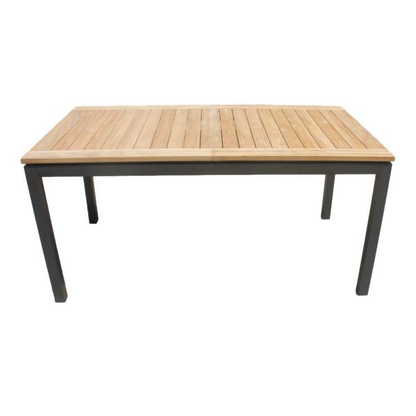 Tavolo Allungabile Taormina in Alluminio e Teak, 160/240 x 90 cm Giardinia Outdoor - Grafite