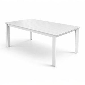 Tavolo Allungabile Burano in Alluminio, 160/240 x 90 cm Giardinia Outdoor - Bianco