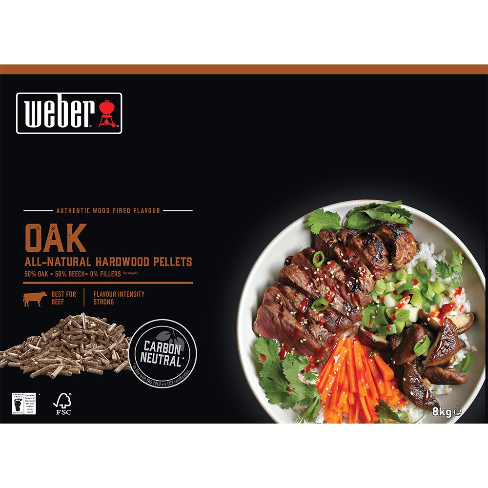 Pellet di Legno di Quercia Weber - Confezione da 8 kg - immagine 2