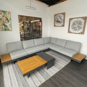 Salotto da Esterno Angolare Dolomiti in Alluminio Giardinia Outdoor - Antracite