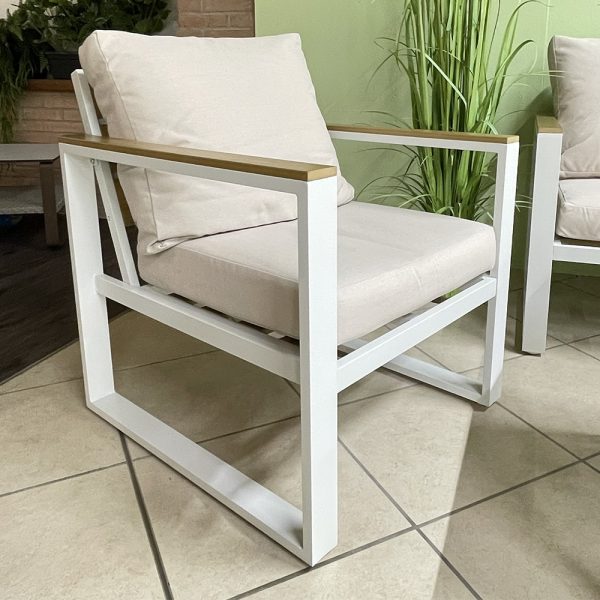Salotto da Esterno Honduras in Alluminio e Polywood MV Outdoor - Bianco - immagine 2
