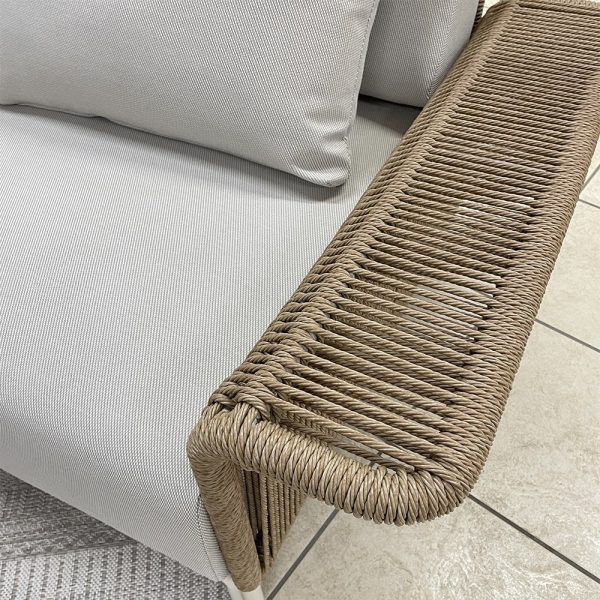Salotto da Esterno Maui in Alluminio e Wicker Sintetico Giardinia Outdoor - Tortora - immagine 5