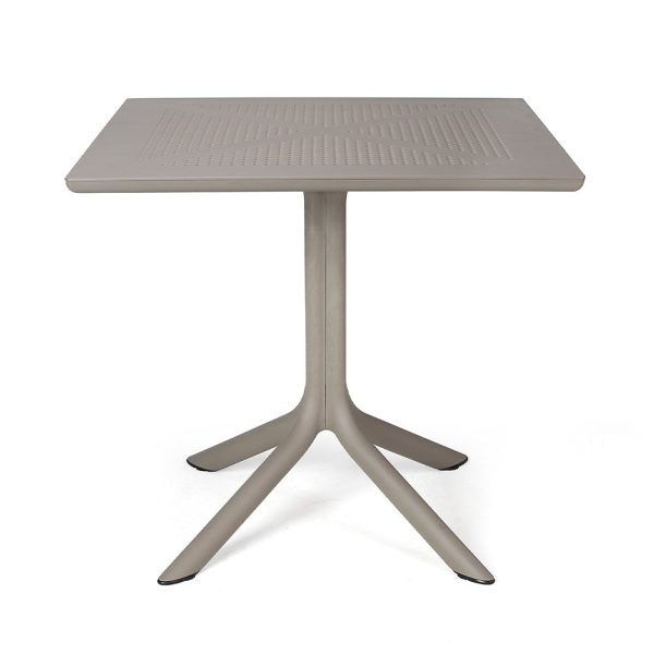 Tavolo Clip in Resina, 80 x 80 cm Nardi - Tortora