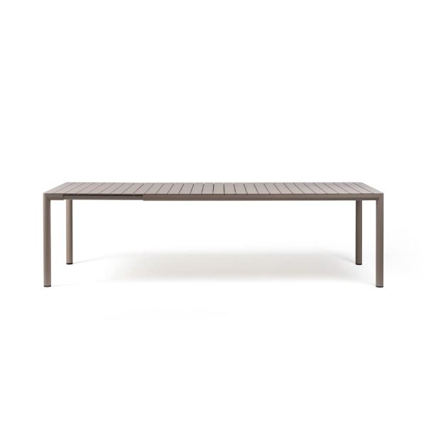 Tavolo Allungabile Tevere in Alluminio e Resina, 210/275 x 100 cm Nardi - Tortora