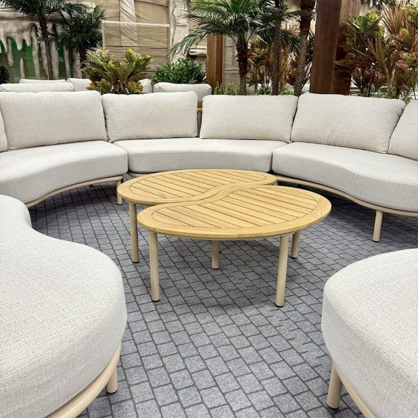 Salotto da Esterno Modulare Circolare Maldive in Alluminio Giardinia Outdoor - Tortora - immagine 3