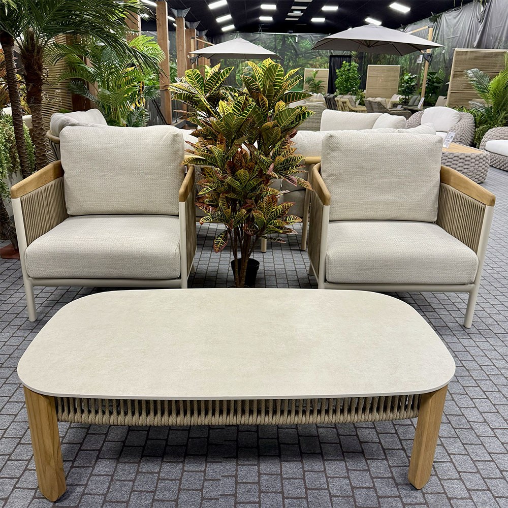 Salotto da Esterno Kauai in Alluminio Giardinia Outdoor - Bianco - immagine 4