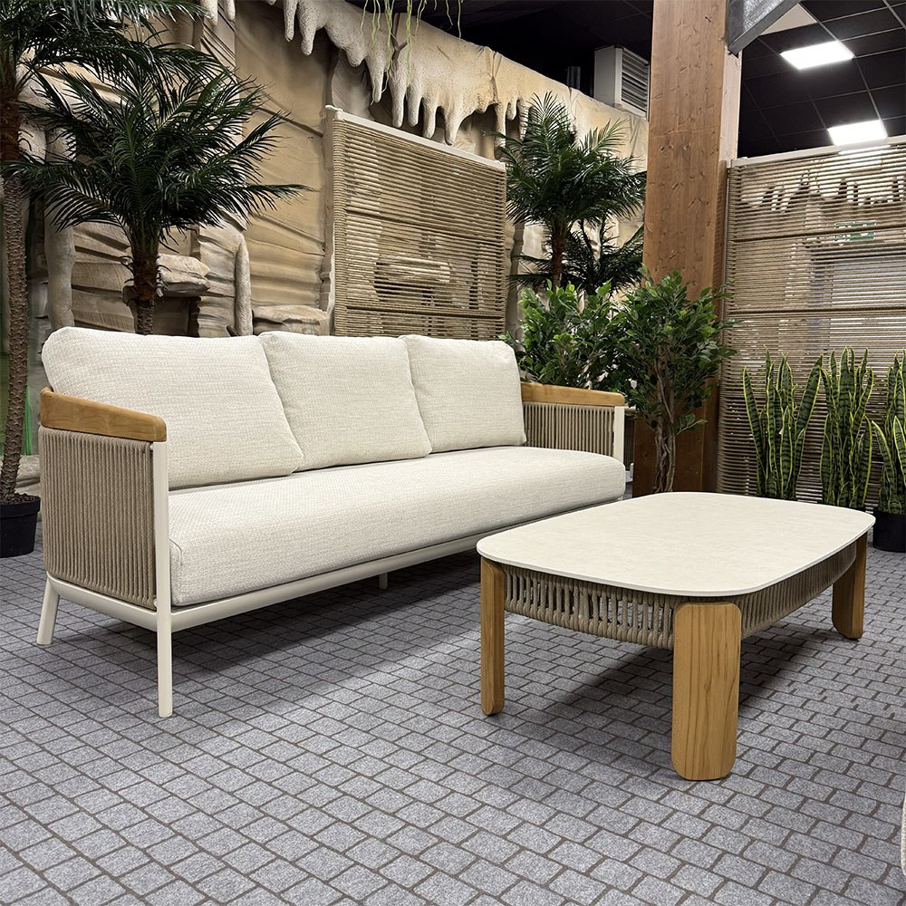 Salotto da Esterno Kauai in Alluminio Giardinia Outdoor - Bianco - immagine 3