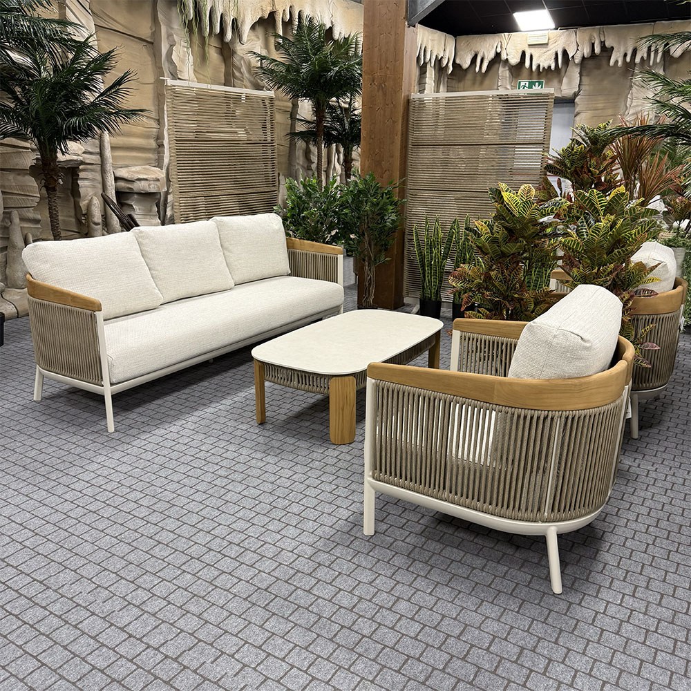 Salotto da Esterno Kauai in Alluminio Giardinia Outdoor - Bianco